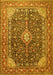 Medallion Yellow Traditional Rug, tr1610yw