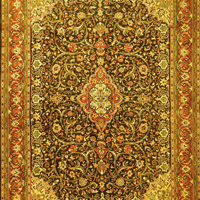 Medallion Yellow Traditional Rug, tr1610yw