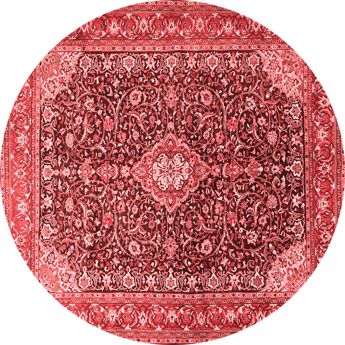 Machine Washable Medallion Red Traditional Rug, wshtr1610red