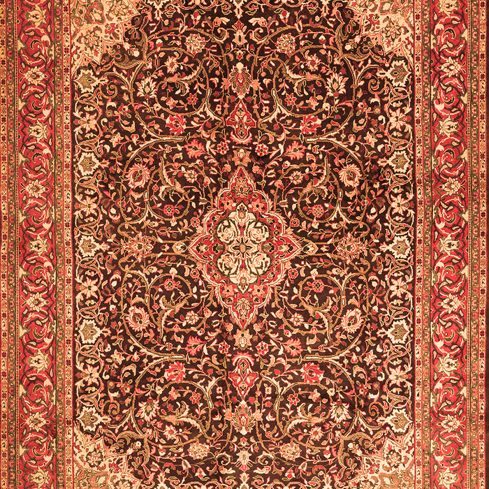 Medallion Orange Traditional Rug, tr1610org
