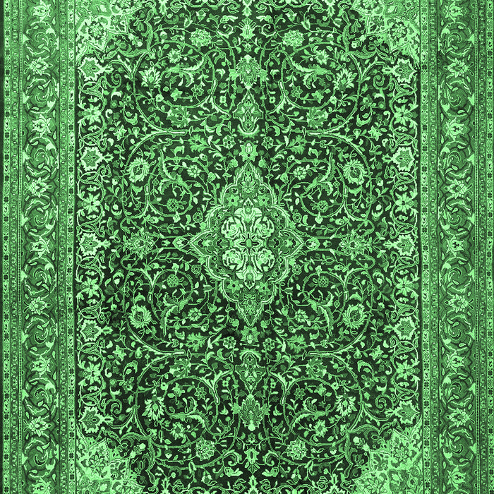 Medallion Emerald Green Traditional Rug, tr1610emgrn