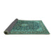 Sideview of Medallion Turquoise Traditional Rug, tr1610turq