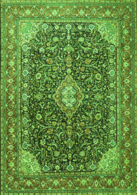 Medallion Green Traditional Rug, tr1610grn