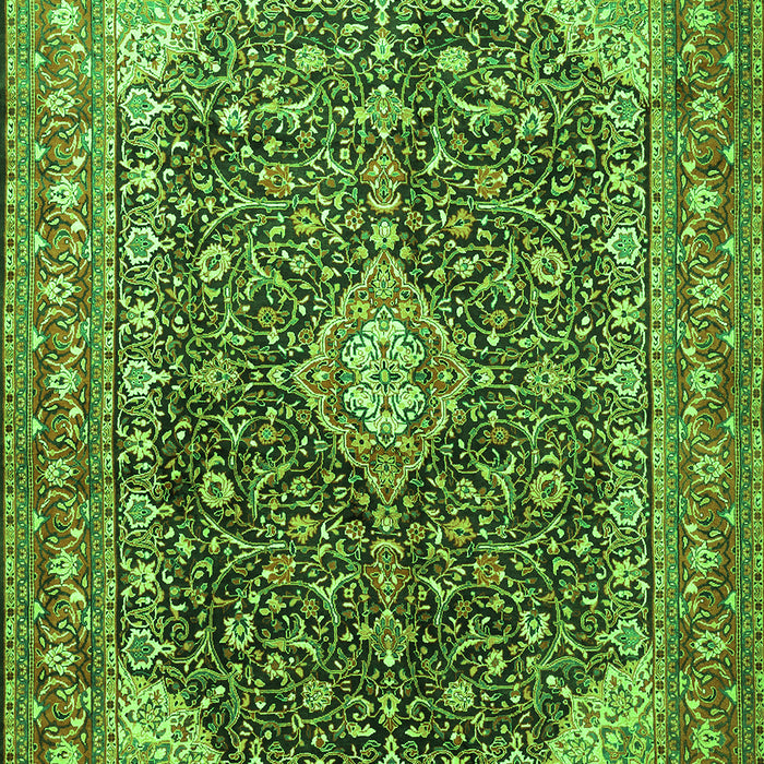 Medallion Green Traditional Rug, tr1610grn