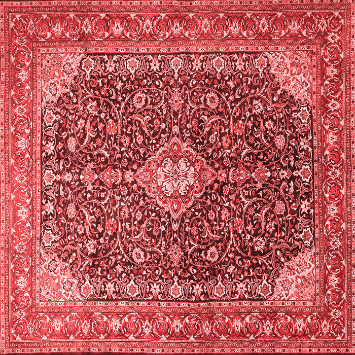 Machine Washable Medallion Red Traditional Rug, wshtr1610red
