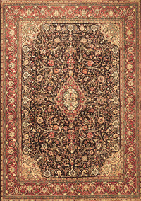 Medallion Brown Traditional Rug, tr1610brn