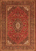 Serging Thickness of Machine Washable Medallion Orange Traditional Area Rugs, wshtr1611org