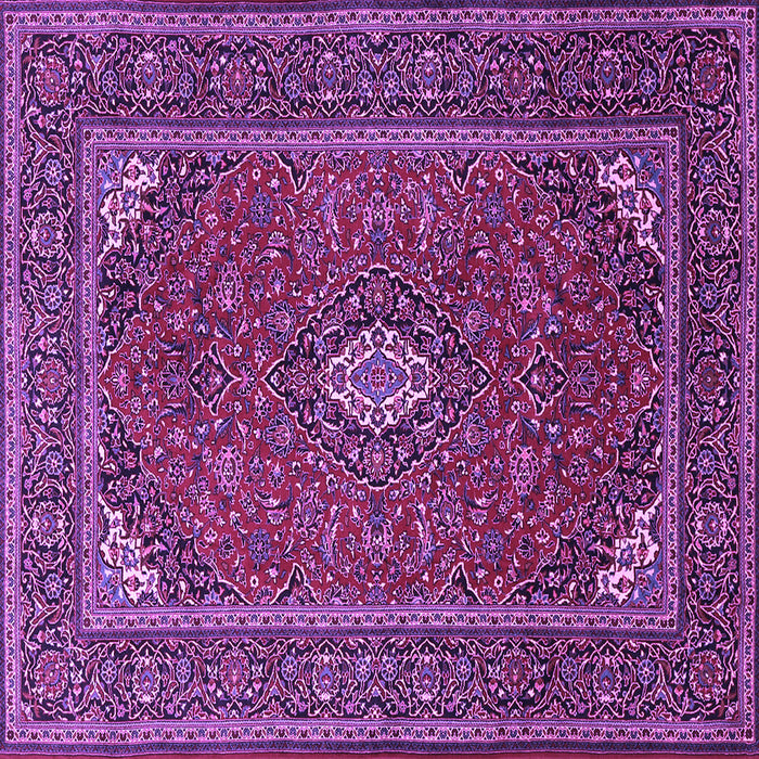 Square Machine Washable Medallion Purple Traditional Area Rugs, wshtr1611pur