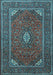 Medallion Light Blue Traditional Rug, tr1611lblu