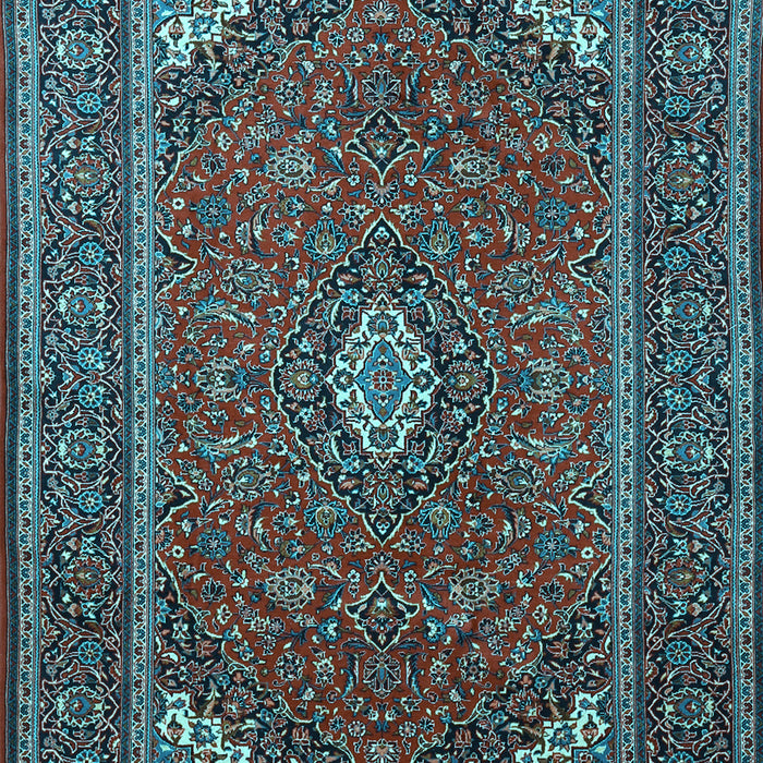 Medallion Light Blue Traditional Rug, tr1611lblu