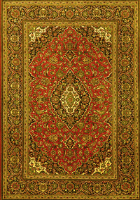 Medallion Yellow Traditional Rug, tr1611yw