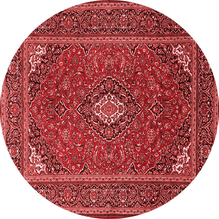 Machine Washable Medallion Red Traditional Rug, wshtr1611red