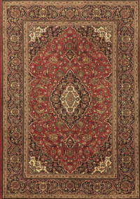 Medallion Brown Traditional Rug, tr1611brn