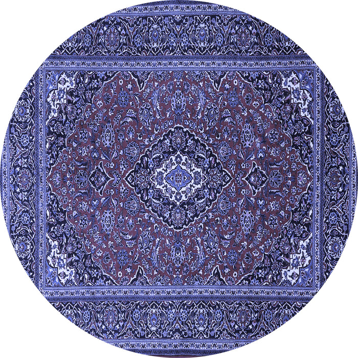 Round Medallion Blue Traditional Rug, tr1611blu