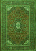 Medallion Green Traditional Rug, tr1611grn