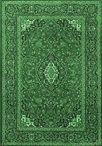 Medallion Emerald Green Traditional Rug, tr1611emgrn