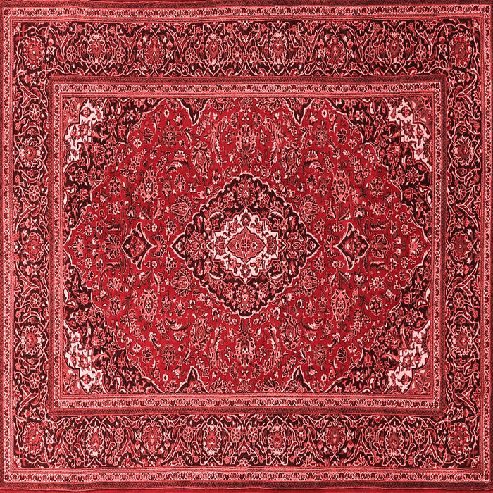 Machine Washable Medallion Red Traditional Rug, wshtr1611red
