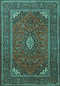 Medallion Turquoise Traditional Rug, tr1611turq