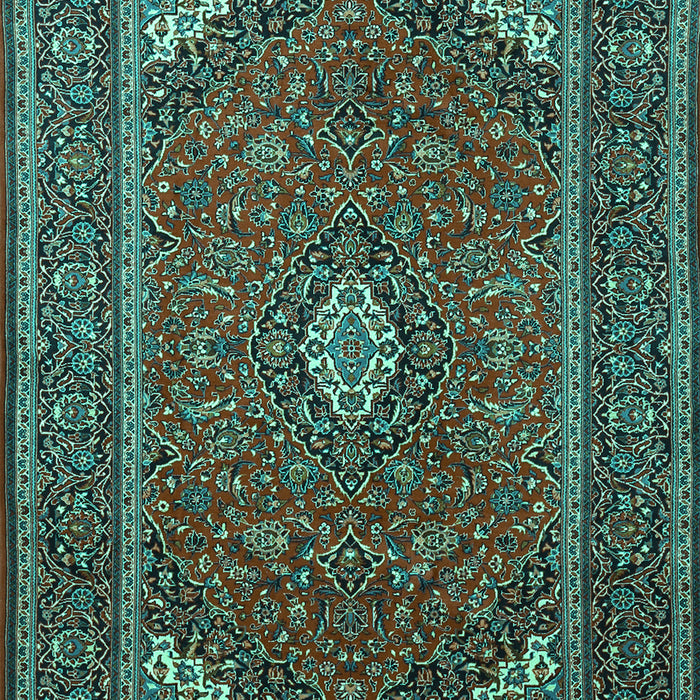 Machine Washable Medallion Turquoise Traditional Area Rugs, wshtr1611turq