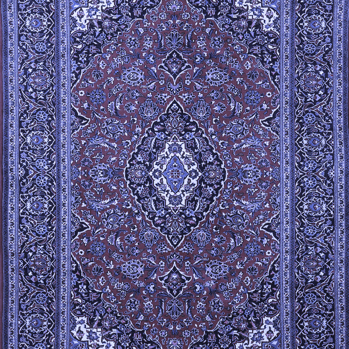 Machine Washable Medallion Blue Traditional Rug, wshtr1611blu
