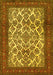 Machine Washable Persian Yellow Traditional Rug, wshtr1612yw