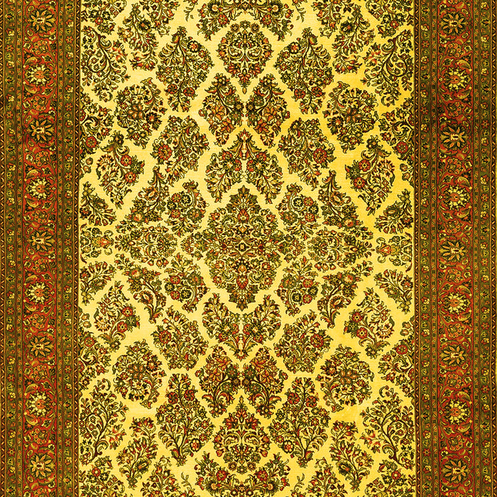 Machine Washable Persian Yellow Traditional Rug, wshtr1612yw