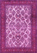 Machine Washable Persian Pink Traditional Rug, wshtr1612pnk