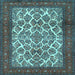 Square Machine Washable Persian Light Blue Traditional Rug, wshtr1612lblu