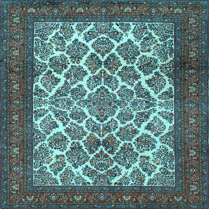 Square Persian Light Blue Traditional Rug, tr1612lblu