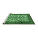 Sideview of Machine Washable Persian Emerald Green Traditional Area Rugs, wshtr1612emgrn