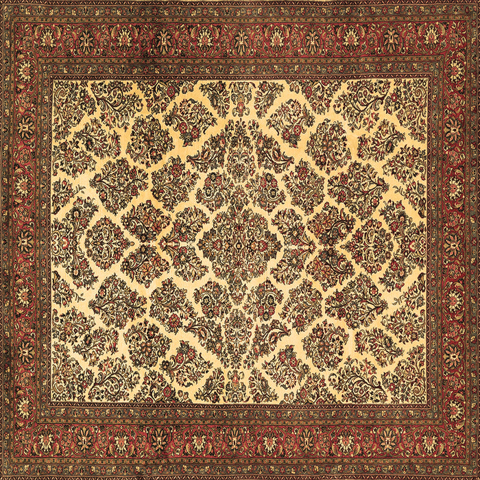 Square Persian Brown Traditional Rug, tr1612brn