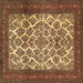 Square Persian Brown Traditional Rug, tr1612brn