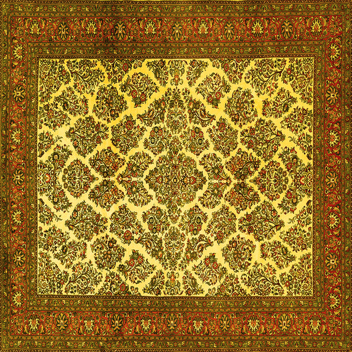 Square Persian Yellow Traditional Rug, tr1612yw