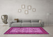 Machine Washable Persian Pink Traditional Rug in a Living Room, wshtr1612pnk