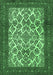 Machine Washable Persian Emerald Green Traditional Area Rugs, wshtr1612emgrn