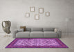 Machine Washable Persian Purple Traditional Area Rugs in a Living Room, wshtr1612pur