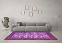 Machine Washable Persian Purple Traditional Rug, wshtr1612pur