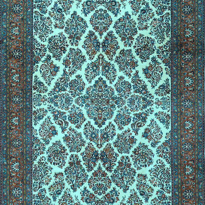 Machine Washable Persian Light Blue Traditional Rug, wshtr1612lblu