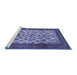 Sideview of Machine Washable Persian Blue Traditional Rug, wshtr1612blu