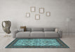 Machine Washable Persian Light Blue Traditional Rug in a Living Room, wshtr1612lblu