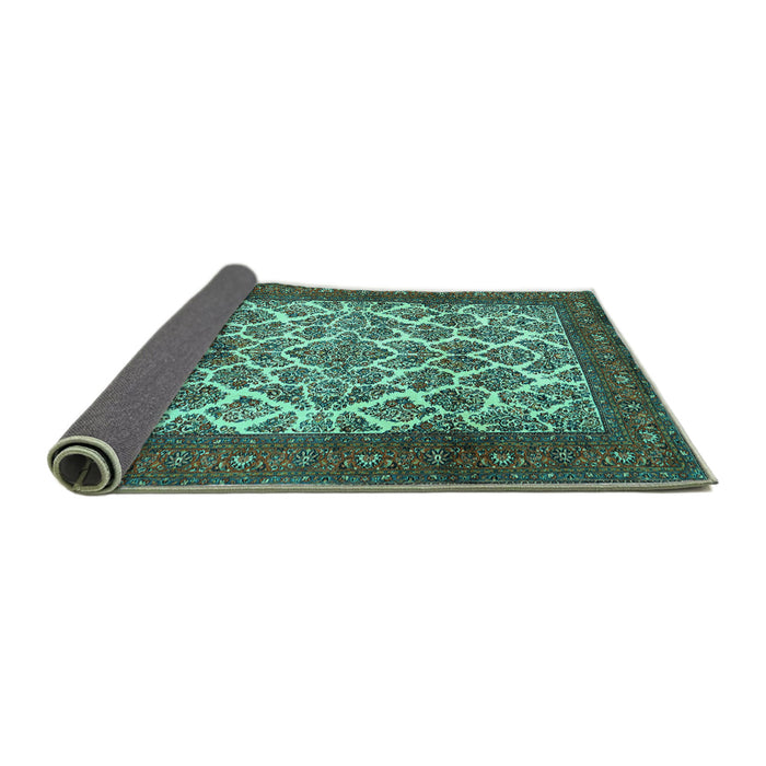 Sideview of Persian Turquoise Traditional Rug, tr1612turq