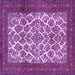 Square Machine Washable Persian Purple Traditional Area Rugs, wshtr1612pur