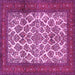 Square Machine Washable Persian Pink Traditional Rug, wshtr1612pnk