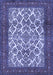 Machine Washable Persian Blue Traditional Rug, wshtr1612blu