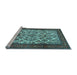 Sideview of Machine Washable Persian Light Blue Traditional Rug, wshtr1612lblu