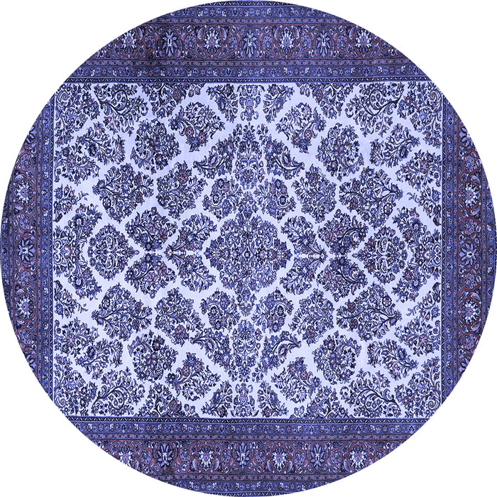 Round Persian Blue Traditional Rug, tr1612blu