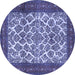 Round Persian Blue Traditional Rug, tr1612blu