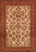 Serging Thickness of Machine Washable Persian Orange Traditional Area Rugs, wshtr1612org