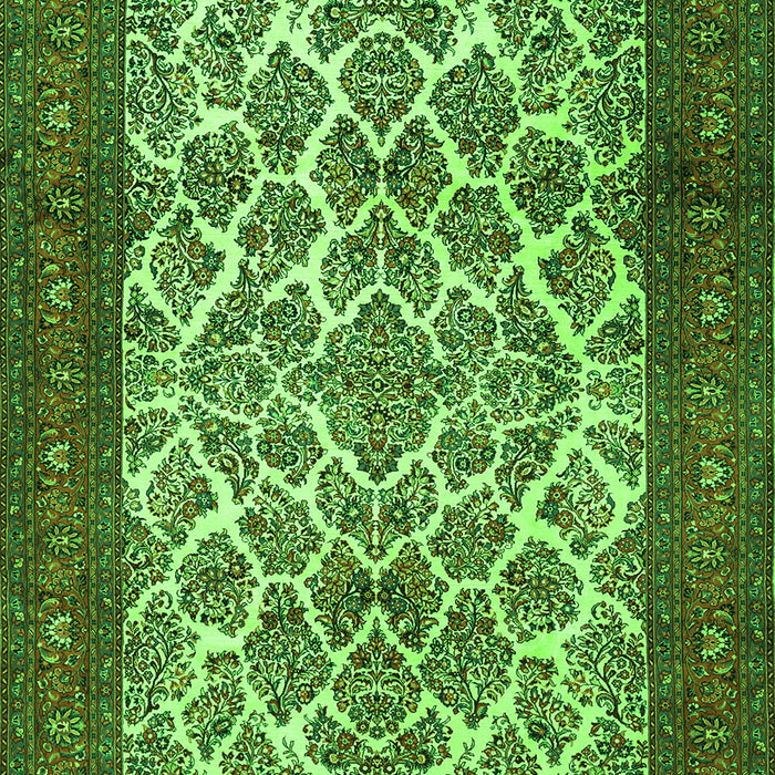 Serging Thickness of Machine Washable Persian Green Traditional Area Rugs, wshtr1612grn