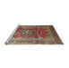 Sideview of Machine Washable Traditional Brown Red Rug, wshtr1613